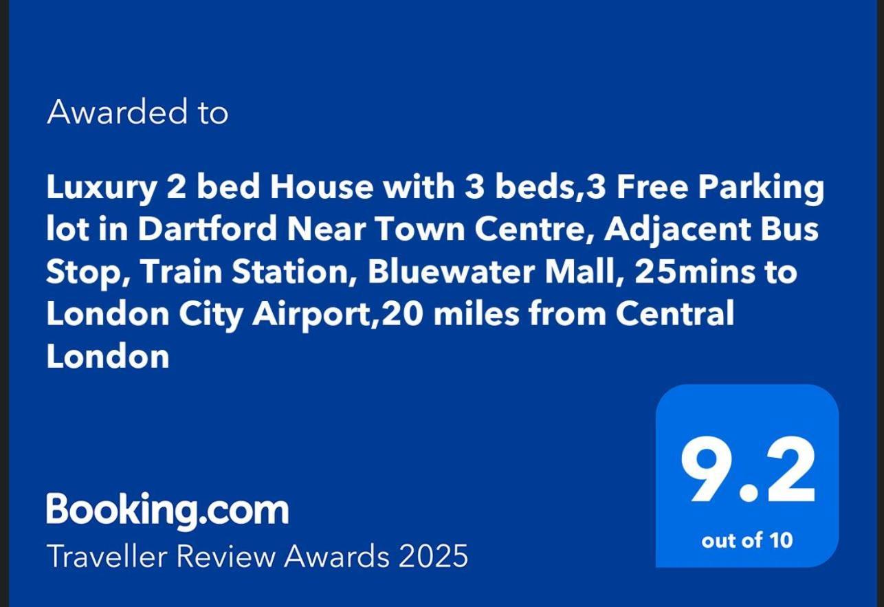 Luxury 2 Bed House With 3 Beds,3 Free Parking Lot In Dartford Near Town Centre, Adjacent Bus Stop, Train Station, Bluewater Mall, 25Mins To London City Airport,20 Miles From Central London 외부 사진